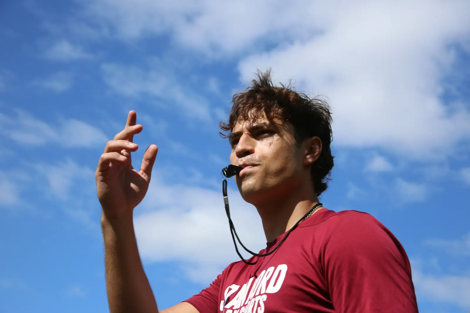 Stanford Park Sports coach with a whistle